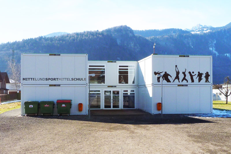 Temporäre Übergangslösung für Grundschule in Nüziders und Bürs, Österreich