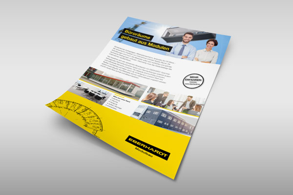 Flyer Büroräume bauen mit Modulen
